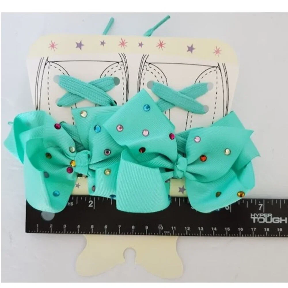 Bundle 3 Large Alligator Clip Hair Bows and 1 Shoe Lace & Bow Set NWT